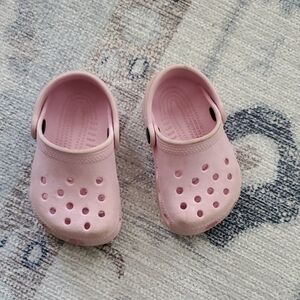Crocs Baby Girls Light Pink Clog Shoes Sz2/3